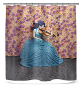 Sakura Blossom Festival Shower Curtain with vibrant floral design.